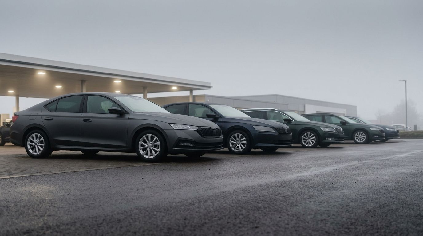 Dealership lot with vehicles syncing to the website feed