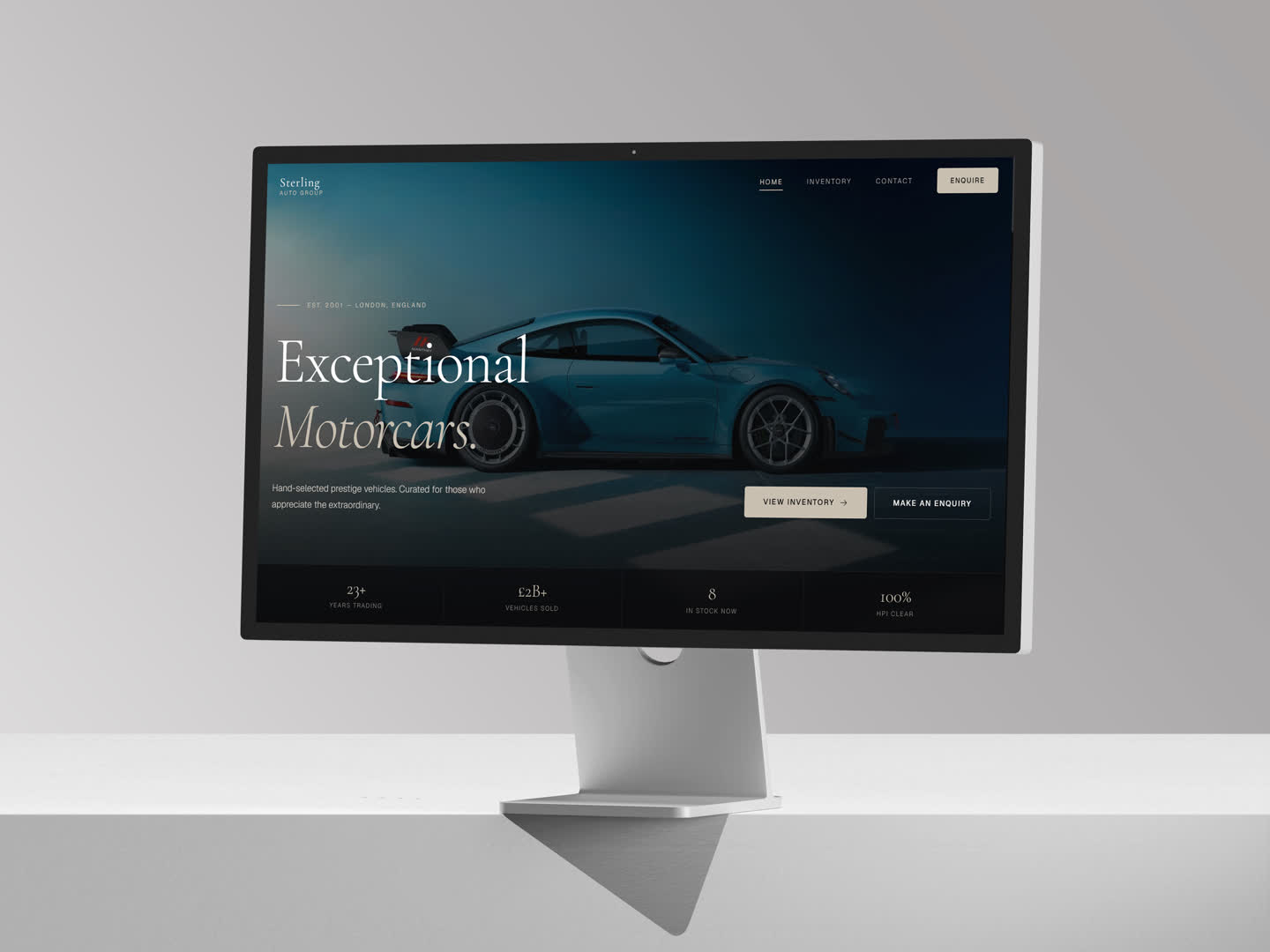 Dealership website concept on a laptop screen