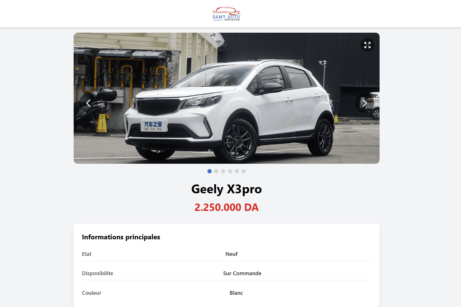 Samy Auto Website